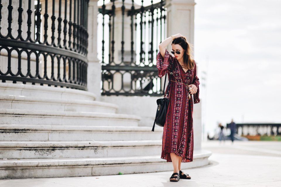 dress and flip flops